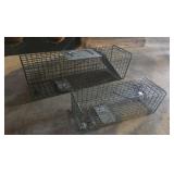 METAL ANIMAL TRAPS APPROX 24" & 18"