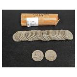 FULL ROLL WASHINGTON SILVER QUARTERS MIXED YEARS