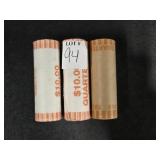 (3) SEALED ROLLS OF STATE QUARTERS: LOUISIANA,