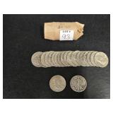 FULL (MIXED) ROLL OF SILVER HALF DOLLARS VARIOUS