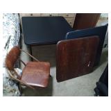 (3) FOLD-UP CARD TABLES & CHAIR