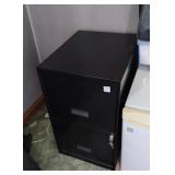 BLACK METAL LOCKING FILING CABINET WITH KEYS