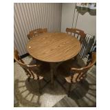 WOODEN CIRCULAR TABLE WITH 4 CHAIRS