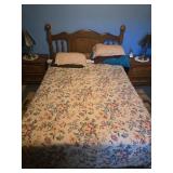 BROYHILL FULL BED FRAME WITH MATTRESS, COMFORTOR,
