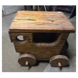 WOODEN TRAIN ACCENT TABLE APPROX 20" X 14" X 19"