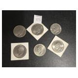 (6) EISENHOWER DOLLAR COINS