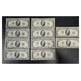 (10) TEN DOLLAR BILLS US FED NOTES