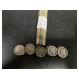 FULL ROLL MERCURY SILVER DIMES VARIOUS YEARS