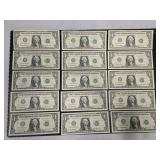 (15) CONSECUTIVE ONE DOLLAR BILLS US FED NOTES