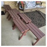 (6) WOODEN OUTDOOR PLANT STANDS/ ACCENT TABLES