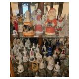 MIDDLE (2) GLASS SHELVES: DECORATIVE BELLS (TURKEY