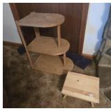 TIERED WOODEN ACCENT TABLE APPROX 12" X 16" X 23.5
