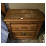 BROYHILL NIGHT STAND ACORN ETCHED