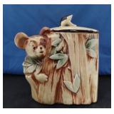 MCCOY PANDA W/BAMBOO COOKIE JAR APPROX 7'
