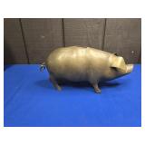 BRASS PIGGY BANK WITH PLUG APPROX 14'