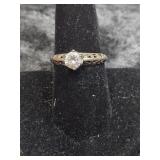 STERLING SILVER RING WITH CZ STYLE STONE SIZE 8.75