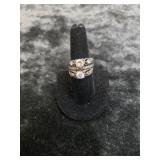 (3) STERLING SILVER RINGS WITH CZ STYLE STONES