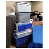 (6) ASSORTED TOTES: STERILITE 35 GAL, STERILITE 40