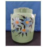 GREEN HAND PAINTED COOKIE JAR APPROX 9'