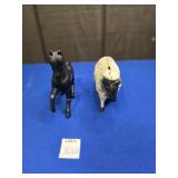 CAST IRON SHEEP AND HORSE BANKS APPROX 5'
