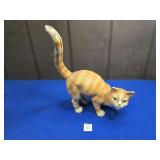 CAST IRON ORANGE CAT APPROX 11'