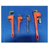 (4) ASSORTED PIPE WRENCHES