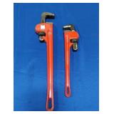 (2) LARGE PITTSBURGH PIPE WRENCHES