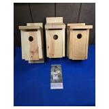 (3) WOODEN BLUEBIRD/BIRD HOUSES