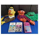 SESAME STREET HAND PUPPETS, ALPHABET CARDS,