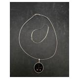 STERLING SILVER ANDREA HAFFNER RESIN NECKLACE &
