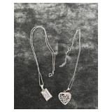 7.97G STERLING SILVER (2) NECKLACES WITH CHARMS