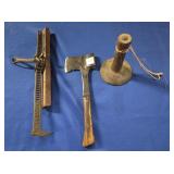 HOG SCRAPER, VINTAGE AXE (NO MARKINGS) & ANTIQUE