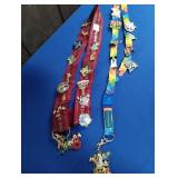 WALT DISNEY WORLD LANYARD WITH COLLECTOR PINS &