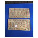 (PAIR/MATCHING) MINNESOTA LICENSE PLATES