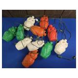 VINTAGE NOMA BLOW MOLD OWL STRING LIGHTS APPROX 7'