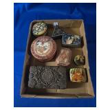 INDIA TRINKET BOXES, WOVEN BOX WITH HAIR CLIP,