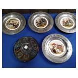 COIN GLASS PLATE & (4) AMERICAN REVOLUTION