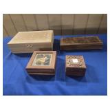 (4) JEWELRY BOXES W/ASSORTED COSTUME JEWELRY