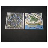 (2) WALL DECOR TRIVETS HAND MADE CERAMIK GREECE