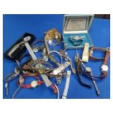 ASSORTED WRIST WATCHES: AVON, TIMEX MINI CLOCK,