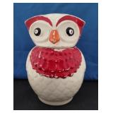 OWL COOKIE JAR WITH PAINTED FACE APPROX 10'