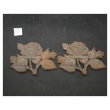 (PAIR) CAST IRON ROSES APPROX 5.5'