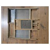 (3) WOODEN WASHBOARDS