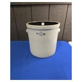 UPSIDE DOWN 3 GALLON COBALT BLUE STAMPED CROCK