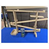 WOODEN MARBLE RUN WITH MARBLES