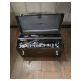 CRAFTSMAN METAL TOOLBOX W/TOOLS (SOCKETS, WRENCHES