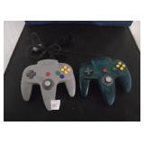 (2) NINTENDO 64 CONTROLLERS