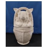 BUNNY IN A BASKET COOKIE JAR APPROX 11.5'