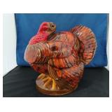 1981 GLAZED CERAMIC TURKEY COOKIE JAR APPROX 9*'