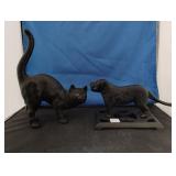 CAST IRON STYLE DOG NUT CRACKER & BLACK CAT